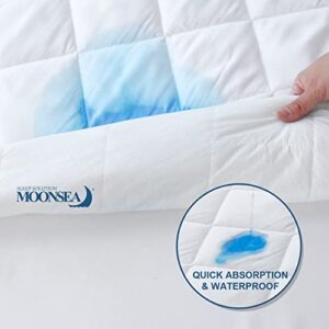 Moonsea Waterproof Three Quarter Mattress Pad, RV Short Full, 48x75 Inch, White