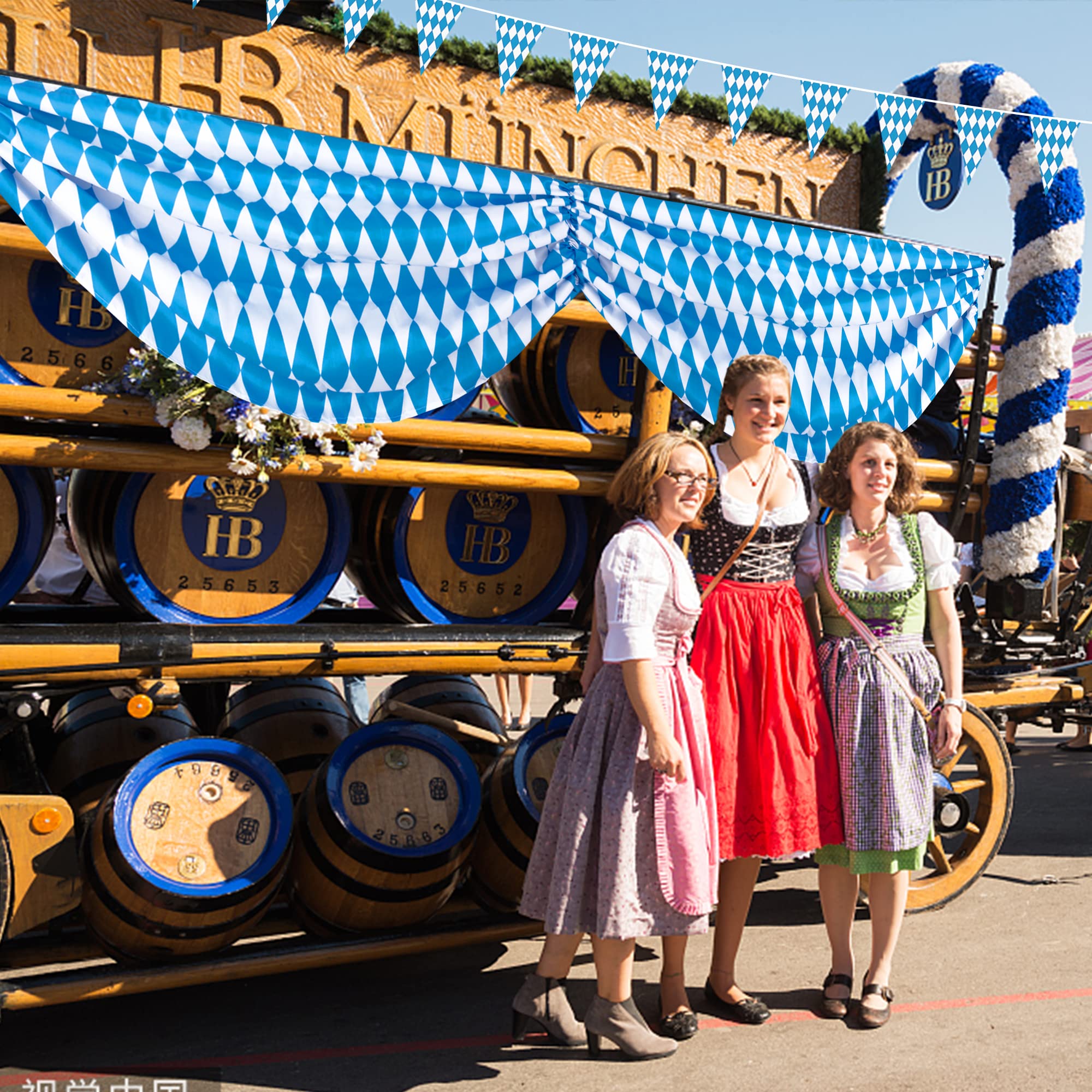 Oktoberfest Fabric Bunting, Oktoberfest Bunting with Oktoberfest Bavarian Pennant Banner for Oktoberfest Party,German Bavarian Beer Festival Decoration Supplies