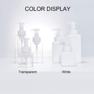 FKJLUN Soap Dispenser Pump Square Clear Foaming Bottle Liquid Soap Whipped Mousse Points Bottling Shampoo Lotion Shower Gel Foam Pump Bottles Ending Hand Lotion Bottle (Color : 250ml Transparent)