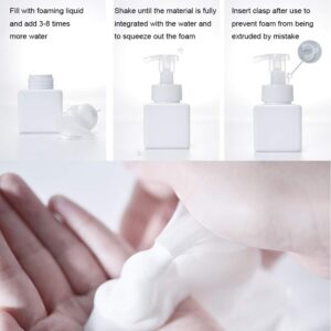 FKJLUN Soap Dispenser Pump Square Clear Foaming Bottle Liquid Soap Whipped Mousse Points Bottling Shampoo Lotion Shower Gel Foam Pump Bottles Ending Hand Lotion Bottle (Color : 250ml Transparent)