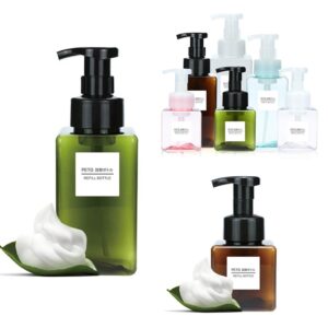 FKJLUN Soap Dispenser Pump Square Clear Foaming Bottle Liquid Soap Whipped Mousse Points Bottling Shampoo Lotion Shower Gel Foam Pump Bottles Ending Hand Lotion Bottle (Color : 250ml Transparent)