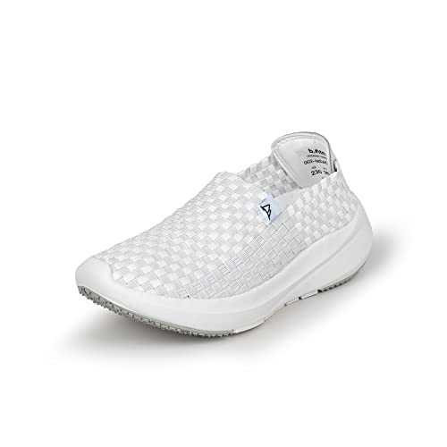 Woven Shoes Basic, Casual Woven Slip On Walking Shoes for Everyone, Comfortable Shoes and Light-Weight Shoes, Handmade Shoes, White, Size 6.5