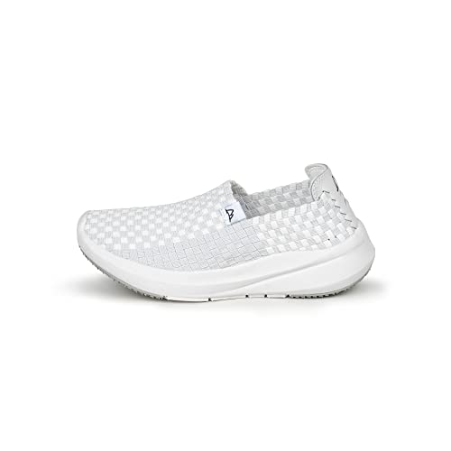 Woven Shoes Basic, Casual Woven Slip On Walking Shoes for Everyone, Comfortable Shoes and Light-Weight Shoes, Handmade Shoes, White, Size 6.5