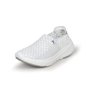 Woven Shoes Basic, Casual Woven Slip On Walking Shoes for Everyone, Comfortable Shoes and Light-Weight Shoes, Handmade Shoes, White, Size 6