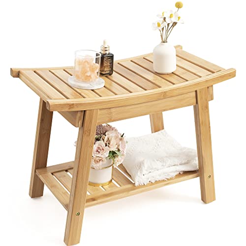 Bamboo Shower Bench, Bamboo Shower Chair, Shower Benches for Inside Shower, Bamboo Bench for Shower