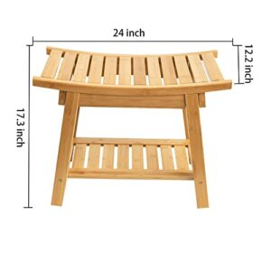 Bamboo Shower Bench, Bamboo Shower Chair, Shower Benches for Inside Shower, Bamboo Bench for Shower