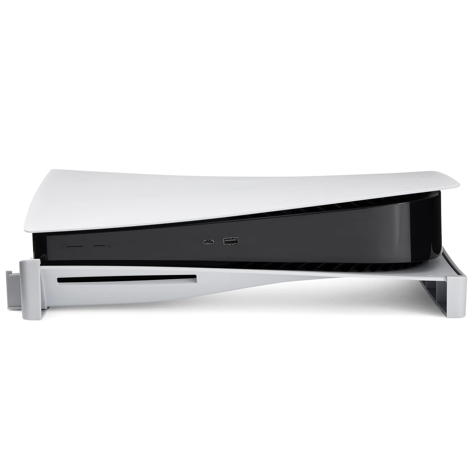 ionX Minimalist Horizontal Stand, Compatible with Sony Playstation 5 Digital and Disc Editions (White)