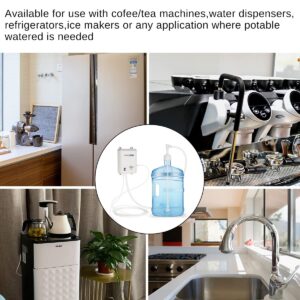 FlowFluid Bottled Drinking Water Pump System Single-Tube Power 25W, Bottled Water Dispensing 2L Flow Electric Water Pump for 5 Gallon Bottle Water for Coffee,Refrigerators,Ice Maker,Faucet