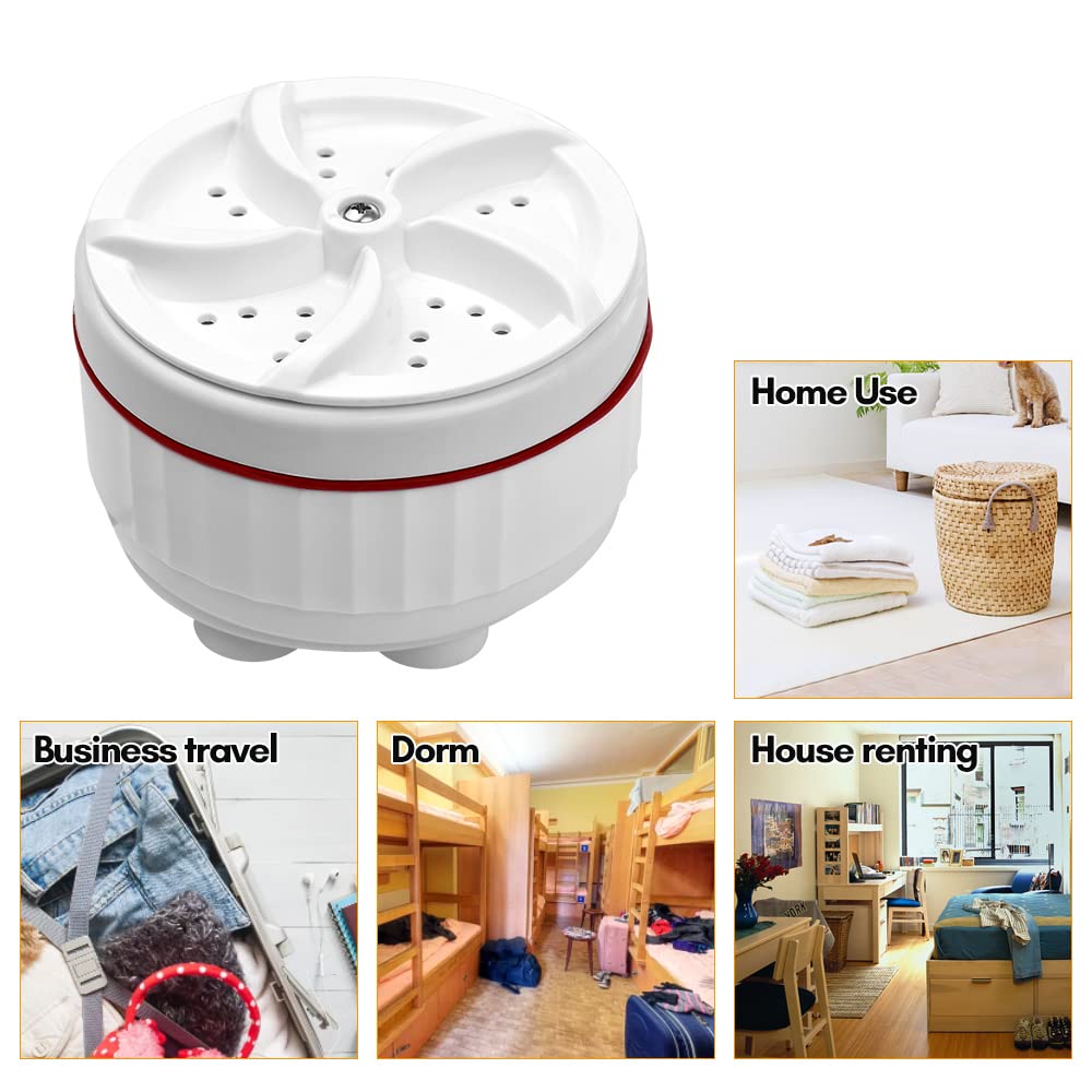 Irishom Ultrasonic Turbo Washing Machine Portable Mini Washer with USB Power Supply Suction Cups for Home Travel Business Trip