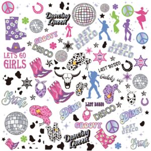 280 pieces bachelorette temporary tattoos glitter styles last rodeo disco temporary tattoos bride tattoos giddy up party decoration cowgirl bridesmaid favor bride to be gift bridal shower supplies