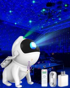 flewken space dog star projector - space buddy - astronaut galaxy projector starry voyager nebula ceiling led lamp with timer and remote, for gaming room decor, christmas gift for kids adults