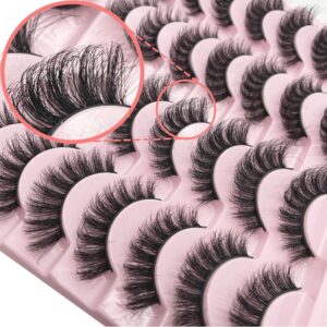 Russian Strip Lashes Yasnai DD Curl False Eyelashes Fluffy Cat eye Faux Mink Lashes Natural Eye Lashes 14 Pairs Pack