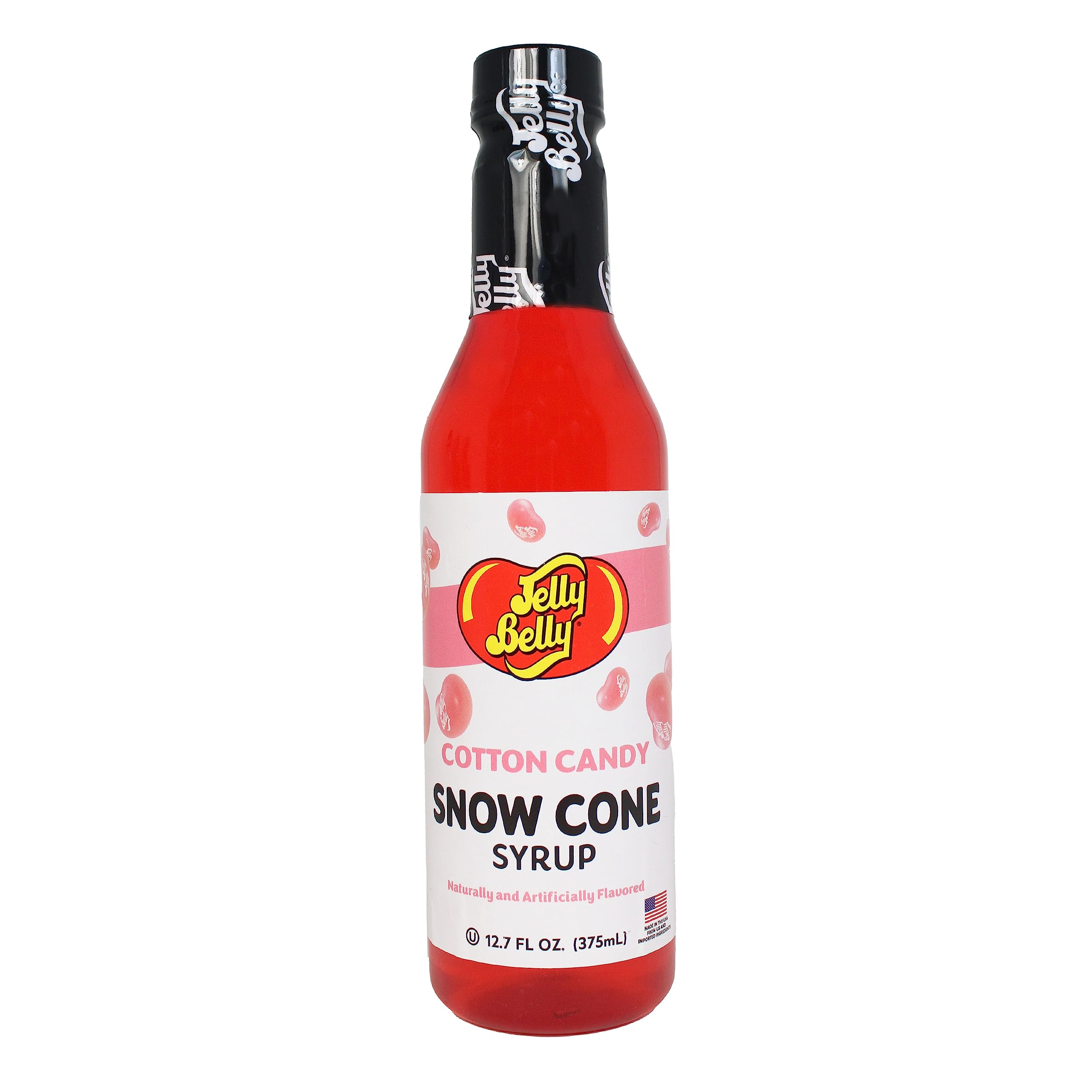 Jelly Belly Snow Cone Syrup Flavors- Shaved Ice Syrup, Slushie, and Ice Pop Flavoring for Party (4 Variety Pack - Cherry, Watermelon, Cotton Candy and Berry Blue)