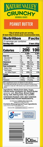 Nature Valley Crunchy Granola Bars, Peanut Butter, 15 ct, 30 bars