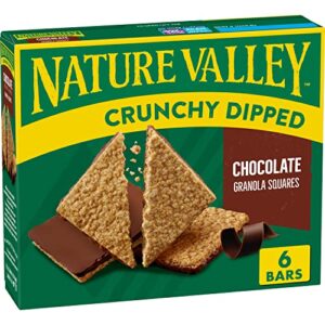 nature valley crunchy dipped granola squares, oats and chocolate, 6 ct