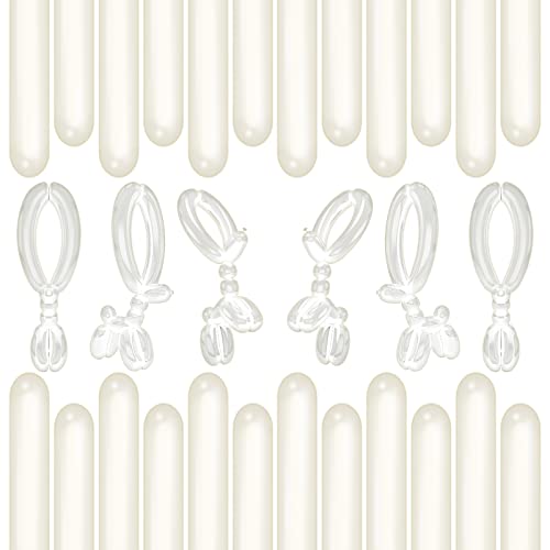 200 Pieces 260 Balloons Clear Twisting Balloons 260Q Long Balloons for Balloon Animals Making Weddings Birthdays Christmas Party Decoration (Clear)