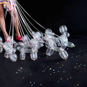 200 Pieces 260 Balloons Clear Twisting Balloons 260Q Long Balloons for Balloon Animals Making Weddings Birthdays Christmas Party Decoration (Clear)