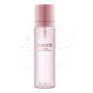 fabloox aqua blur light setting spray for makeup, lightweight hydrating setting mist for dry or oily skin, long lasting waterproof matte finishing spray up to 16 hr, vegan & cruelty free, 3.38 fl oz