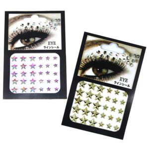 star face eye jewels,rhinestone festival face bindi decorations jewels body glitter crystal sticker for women festival accessory and nail art decorations,2-pack