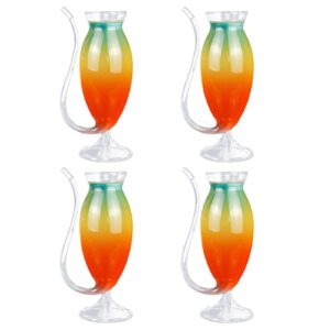belupai wine glass,set of 4 creative vampire glass,cocktail glass with drinking tube straw,juice cup clear glass wine decanter cups mugs for wine champagne juice whiskey
