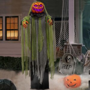 halloween decorations outdoor - 6 ft. large animated root of evil prop with spooky sound - sound & touch activated sensor - animatronic scary props decor for home party indoor outside yard decoration