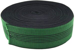qqcase sofa elastic webbing, stretch latex band, furniture repair diy upholstery modification, lawn chair couch material replacement, spring alternative -3 inch wide x 60 ft long,1 roll green.