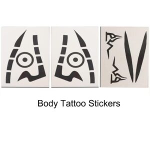 TLSDDTY Ryomen Sukuna Tattoo Stickers Anime Cosplay Temporary Tattoos Body Face Wrist Stickers Makeup Props + Keychain (7090)