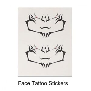 TLSDDTY Ryomen Sukuna Tattoo Stickers Anime Cosplay Temporary Tattoos Body Face Wrist Stickers Makeup Props + Keychain (7090)