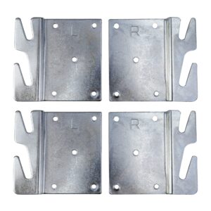 mcredy 4 pcs heavy duty universal wood bed rail hook plates for beds frame bracket headboard footboard replacement bed parts,screws included