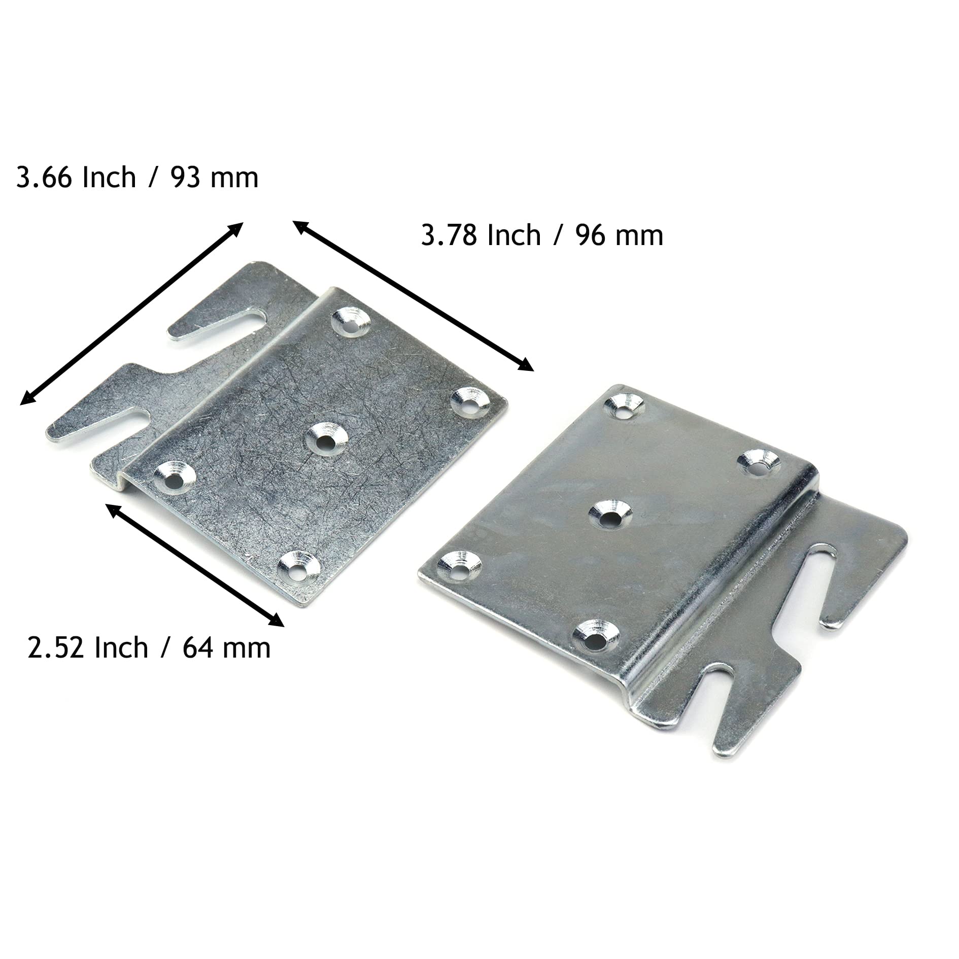 Mcredy 4 PCS Heavy Duty Universal Wood Bed Rail Hook Plates for Beds Frame Bracket Headboard Footboard Replacement Bed Parts,Screws Included