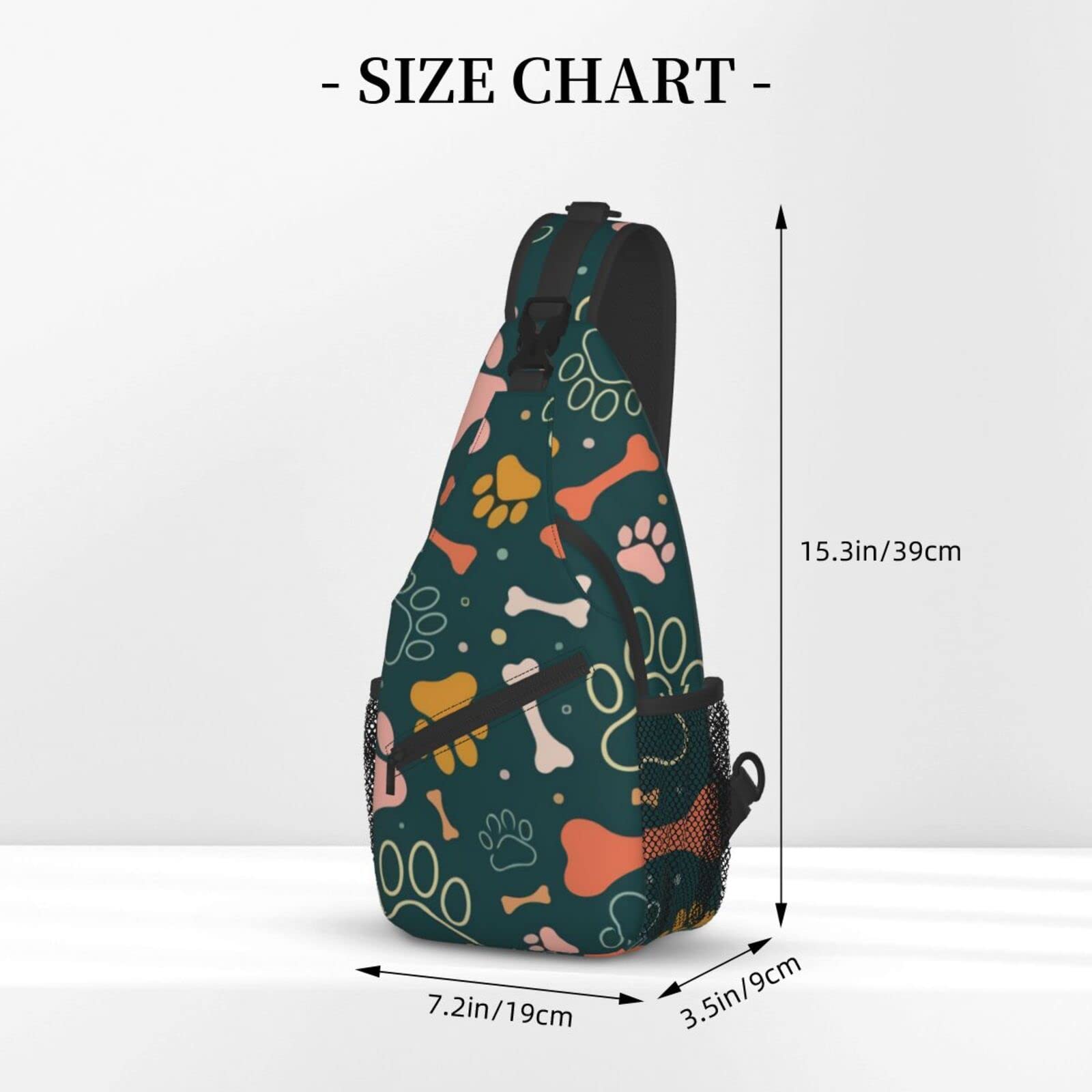 Animal Paws And Bones Sling Bag For Women Men,Crossbody Shoulder Bags Casual Sling Backpack Chest Bag Travel Hiking Daypack For Outdoor