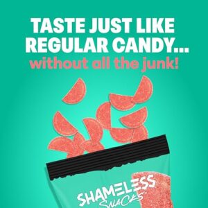 Shameless Snacks - Healthy Low Calorie Snacks, Low Carb Keto Gummies (Gluten Free Candy) - 6 Pack Wassup Watermelon