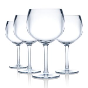 strahl unbreakable wine glass goblet, design shatterproof polycarbonate stemware clear glassware glasses, heavy duty premium restaurant grade for beverages, gin cocktail, 17 ounces, 206173, set of 12