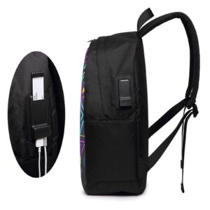 TKBIIuds Geometry Cube Dash Backpacks 17 In Multifunctional Computer Bag Casual Daypack Lightweight School Bag Bookbag