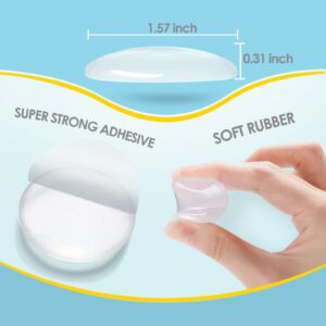 Door Stoppers Wall Protector Rubber - 8 PCS Clear, Self Adhesive Round Bumper from Door Handle / Knobs Door Stop Guard Shield Stick on Fridge Cabinet Corner Furniture