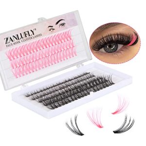 individual lashes diy eyelash extension,160 pcs cluster lashes zanlufly mix colored lash extension,8-16mm mix soft lightweight cluster lashes for home use