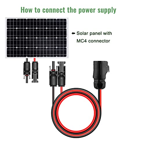 AYECEHI 10AWG 2 Pin Power Industrial Circular Connector to Solar Cable Adapter for Solar Panel Suitcase and More - 3.3ft/1m (10AWG)