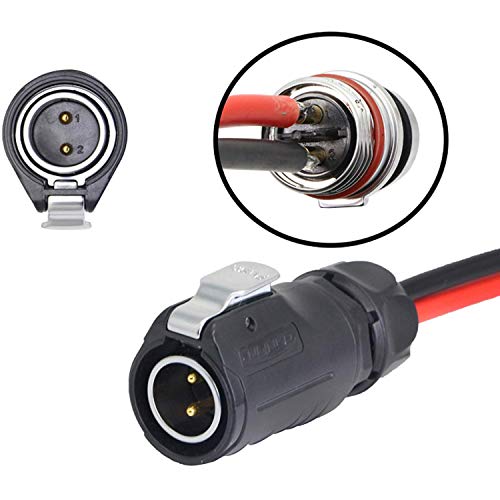 AYECEHI 10AWG 2 Pin Power Industrial Circular Connector to Solar Cable Adapter for Solar Panel Suitcase and More - 3.3ft/1m (10AWG)