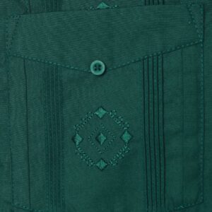 VATPAVE Mens Embroidered Cuban Guayabera Shirts Casual Button Down Short Sleeve Beach Shirts XX-Large Green Camp