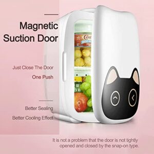 LZTET Mini Fridge for Bedroom - Car, Office Desk College Dorm Room - 12V Small Refrigerator for Food, Drinks, Skincare, Beauty Breast Milk (White)