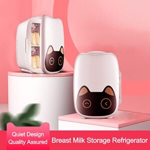 LZTET Mini Fridge for Bedroom - Car, Office Desk College Dorm Room - 12V Small Refrigerator for Food, Drinks, Skincare, Beauty Breast Milk (White)