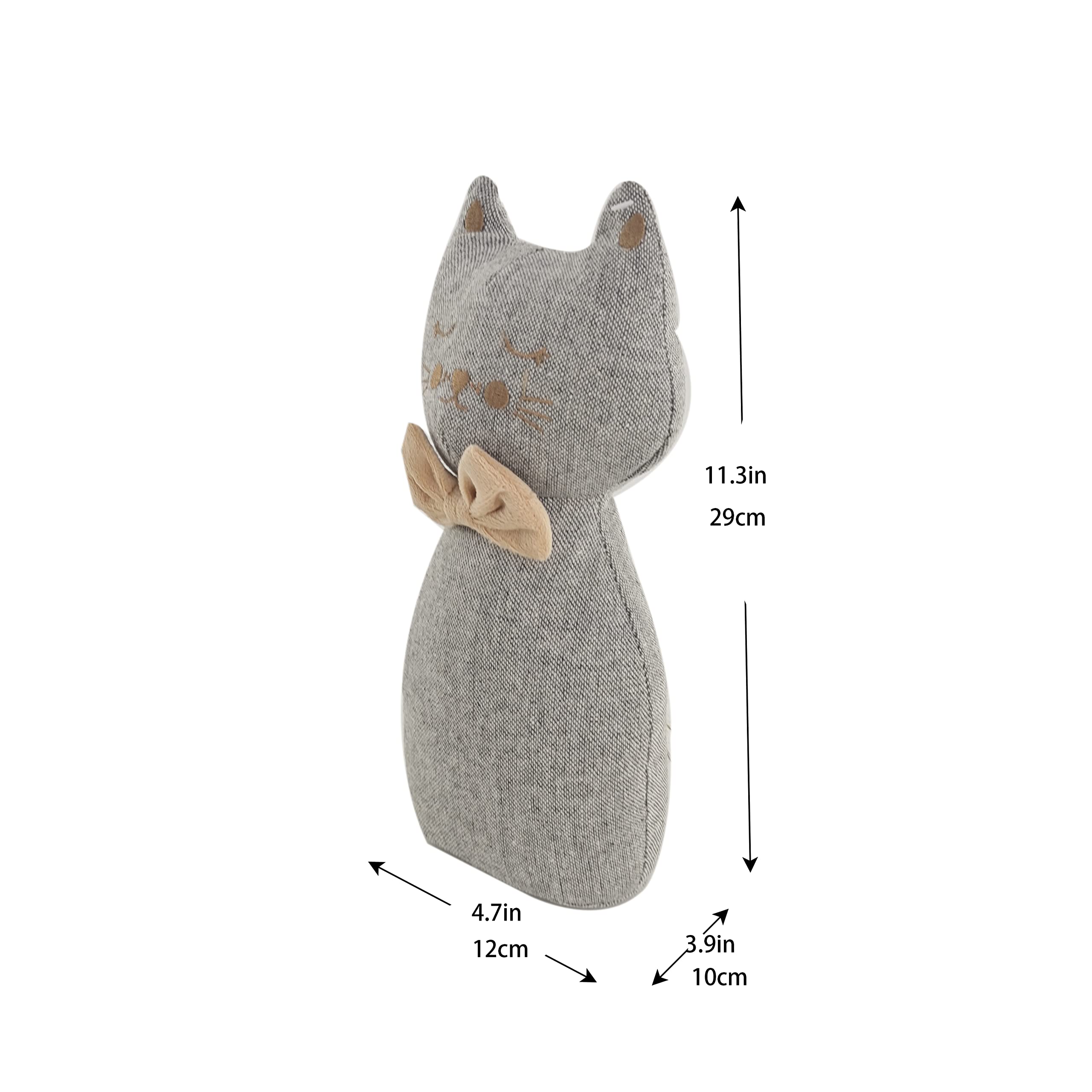 Interior Door Stopper Fabric Doorstops Decorative Cat (Simple Bow cat)