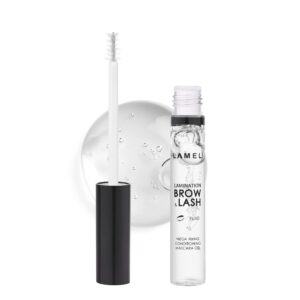 lamel lamination clear brow and lash gel - megafixing setting gel - clear eyebrow gel - waterproof & sweat-proof mascara - styling for feathered & fluffy brows makeup - 401-6ml / 0.2oz.