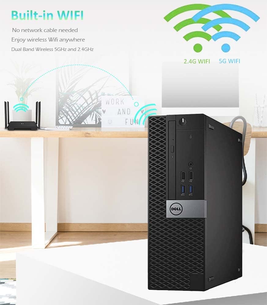 Dell OptiPlex 3040 SFF Desktop Computer Intel Quad Core i7-6700 3.4GHz up to 4.0GHz 16GB New 1TB SSD Built-in WiFi & Bluetooth HDMI Dual Monitor Support Wireless Keyboard & Mouse Win10 Pro (Renewed)