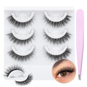 wiwoseo false eyelashes colorful russian strip lashes colored faux mink lashes natural wispy fluffy 18mm 3d effect color fake eyelashes for festival 10 pairs pack