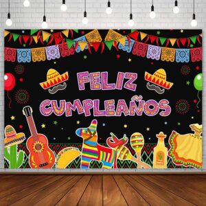 sendy 7x5ft feliz cumpleaños backdrop mexican fiesta happy birthday party decorations supplies cactus balloons mexico cinco de mayo carnival bday cake table banner photography background photo props