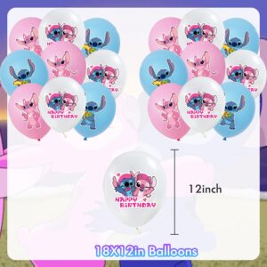 85 Pack Pink lilo Birthday Party Supplies Kids Party Decorations Includes 1 Large Banner 1 Cake Topper 1 Tablecloth 6 Spiral Lifters 10 Invitation Cards 10 Plates 18 Balloons 24 Cupcake Toppers