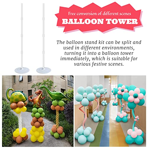 Balloon Column Stand Kit for Floor - 5 Feet Tall Set of 2 Balloon Columns,Balloon Arch Kit with Base and Pole,Balloon Tower Decorations for Wedding, Birthday Party and Event Decorations