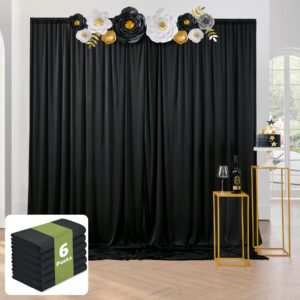 10 ft x 30 ft wrinkle free black backdrop curtain panels, polyester photography backdrop drapes, wedding party home decoration supplies