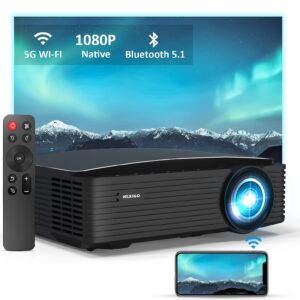 NexiGo PJ20 Outdoor Movie Projector with WiFi and Bluetooth, Native 1080P, Dolby_Audio Sound Support, Compatible w/TV Stick,iOS,Android,Laptop,Console (Renewed)